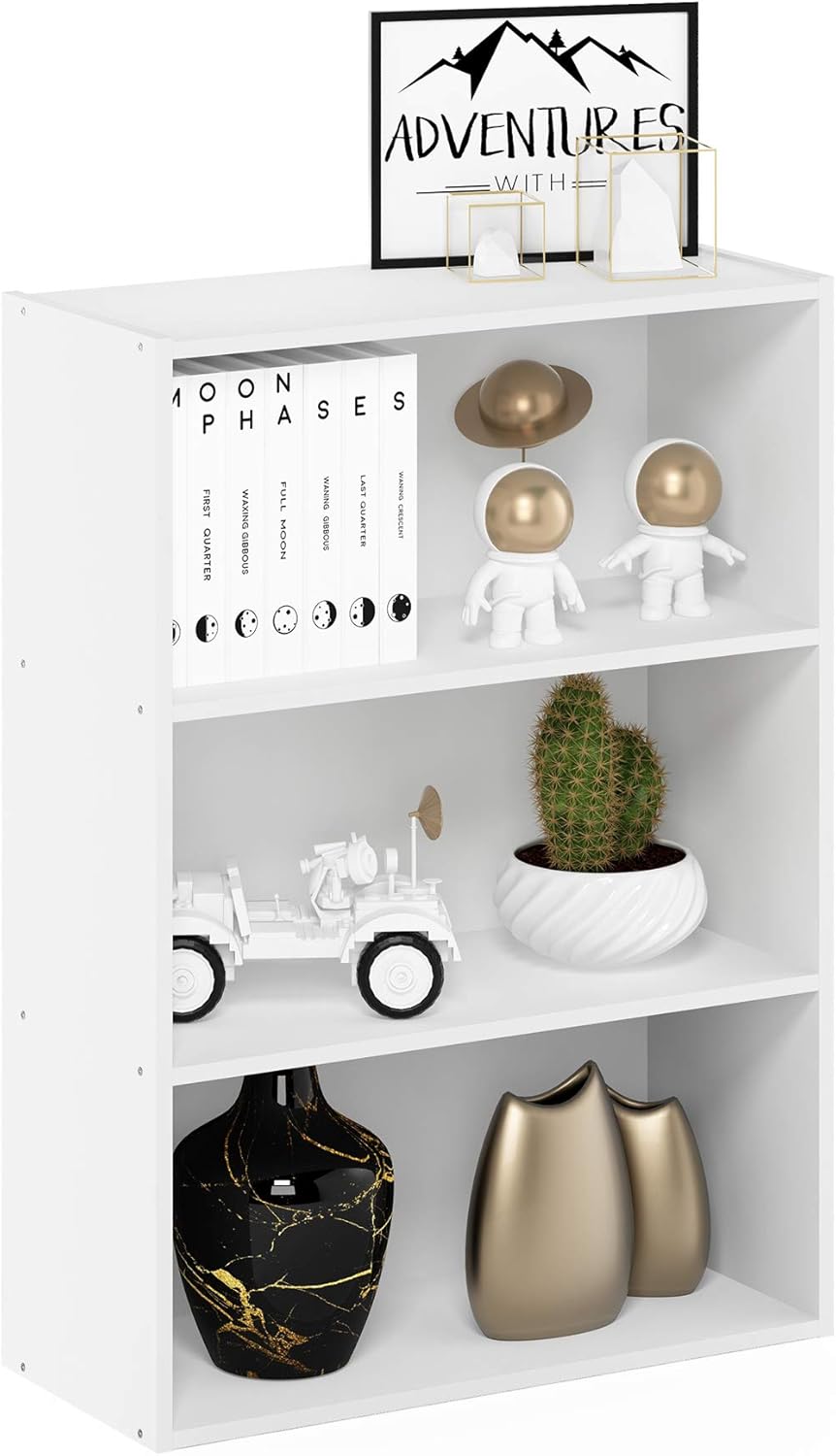 5-Cube Closed Back Bookshelf, Extra Thick Frame, Dark Oak, Storage Organizer