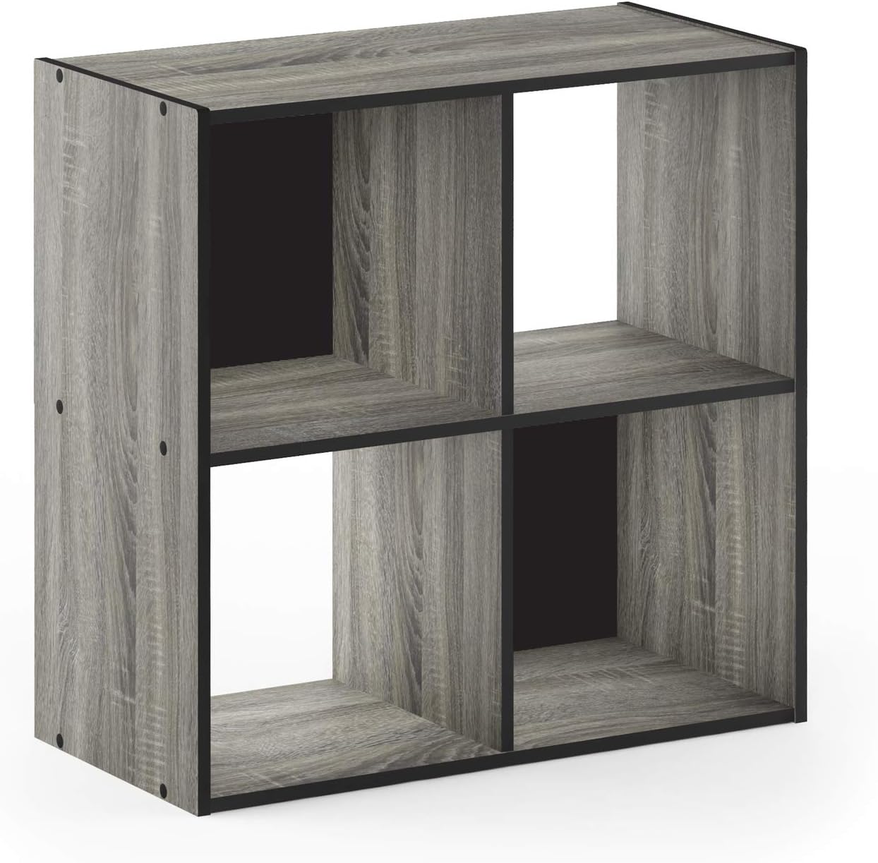 3x2 Cube Storage Bookcase Organizer with Bins, White/Black