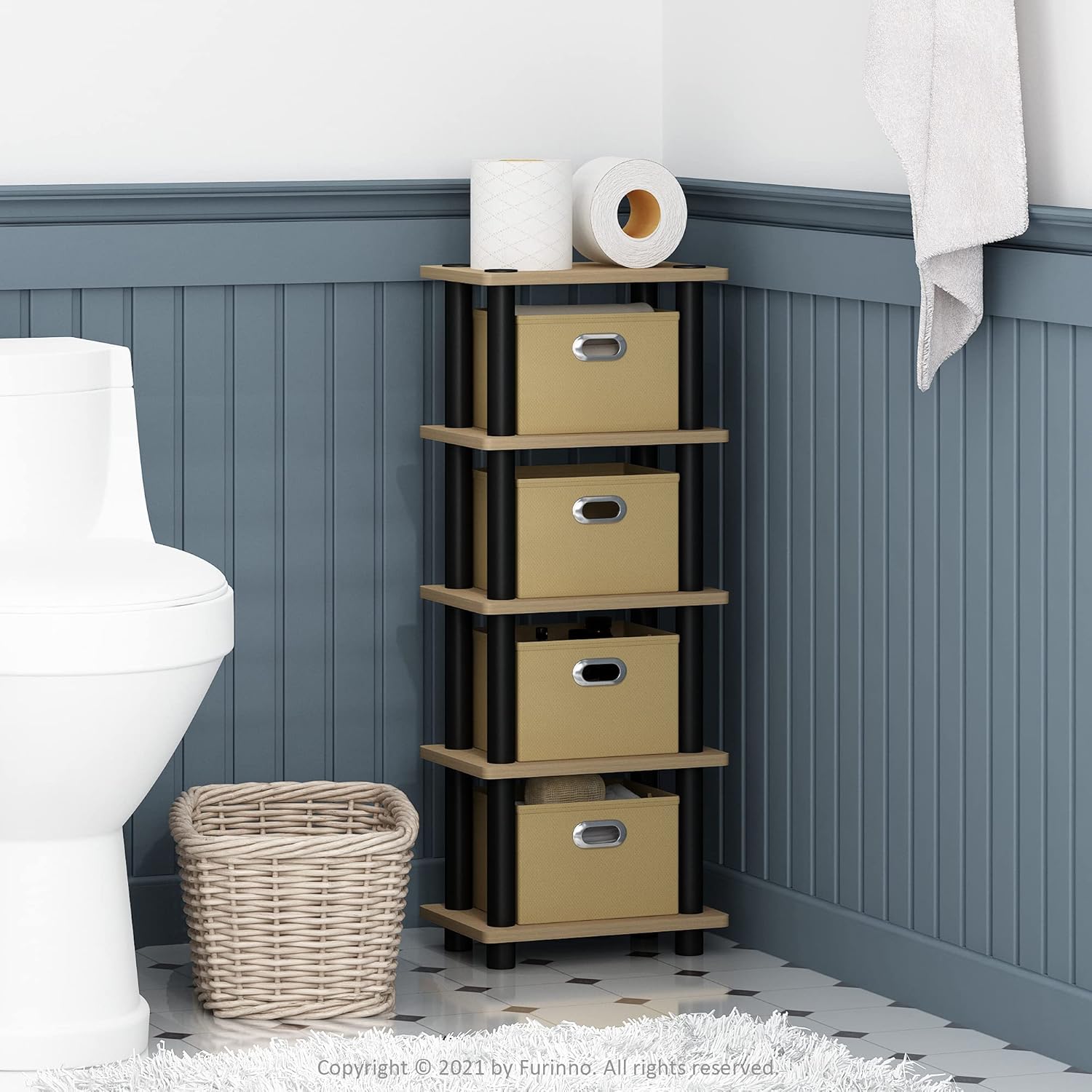 16-Cube Open Storage Shelf, Extra Thick Frame, White, Display & Organization