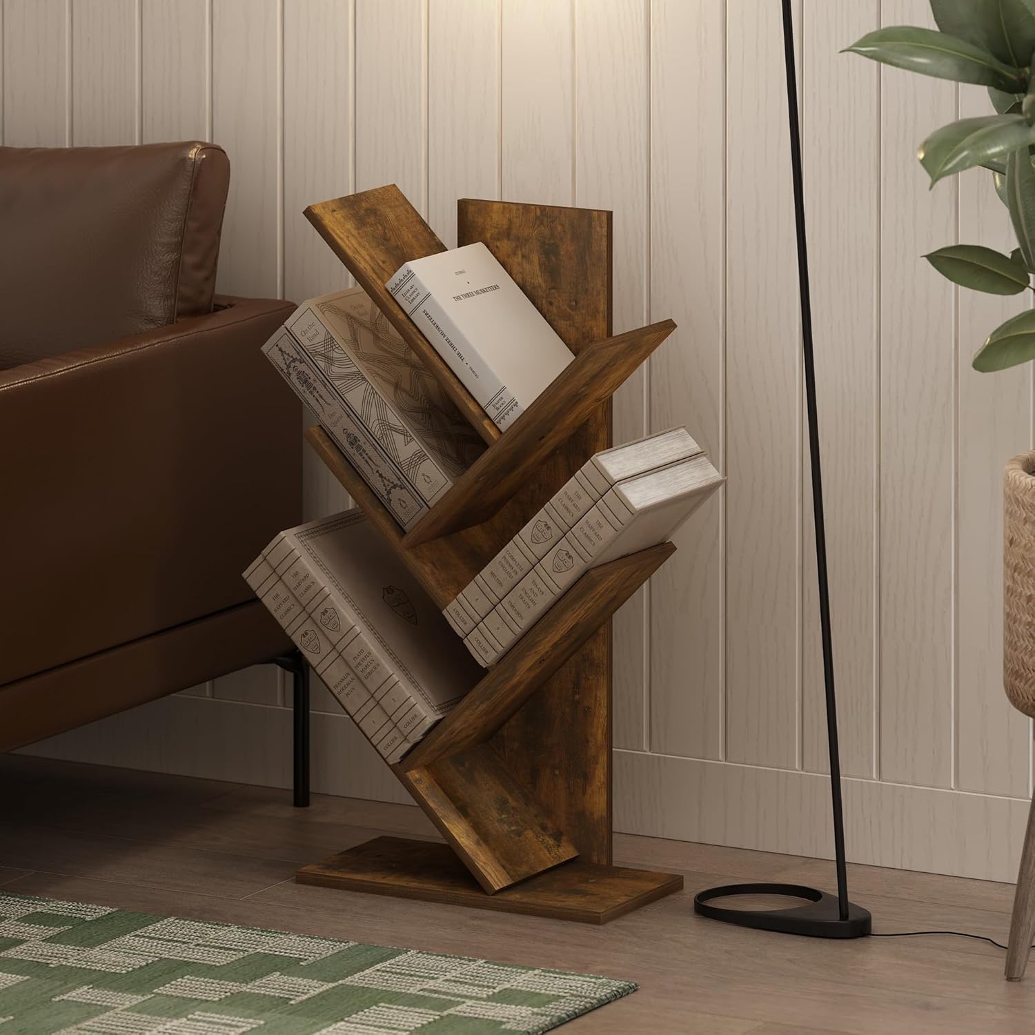 7-Cube Bookshelf, White, Bookcase for Living Room, Bedroom, Home Office