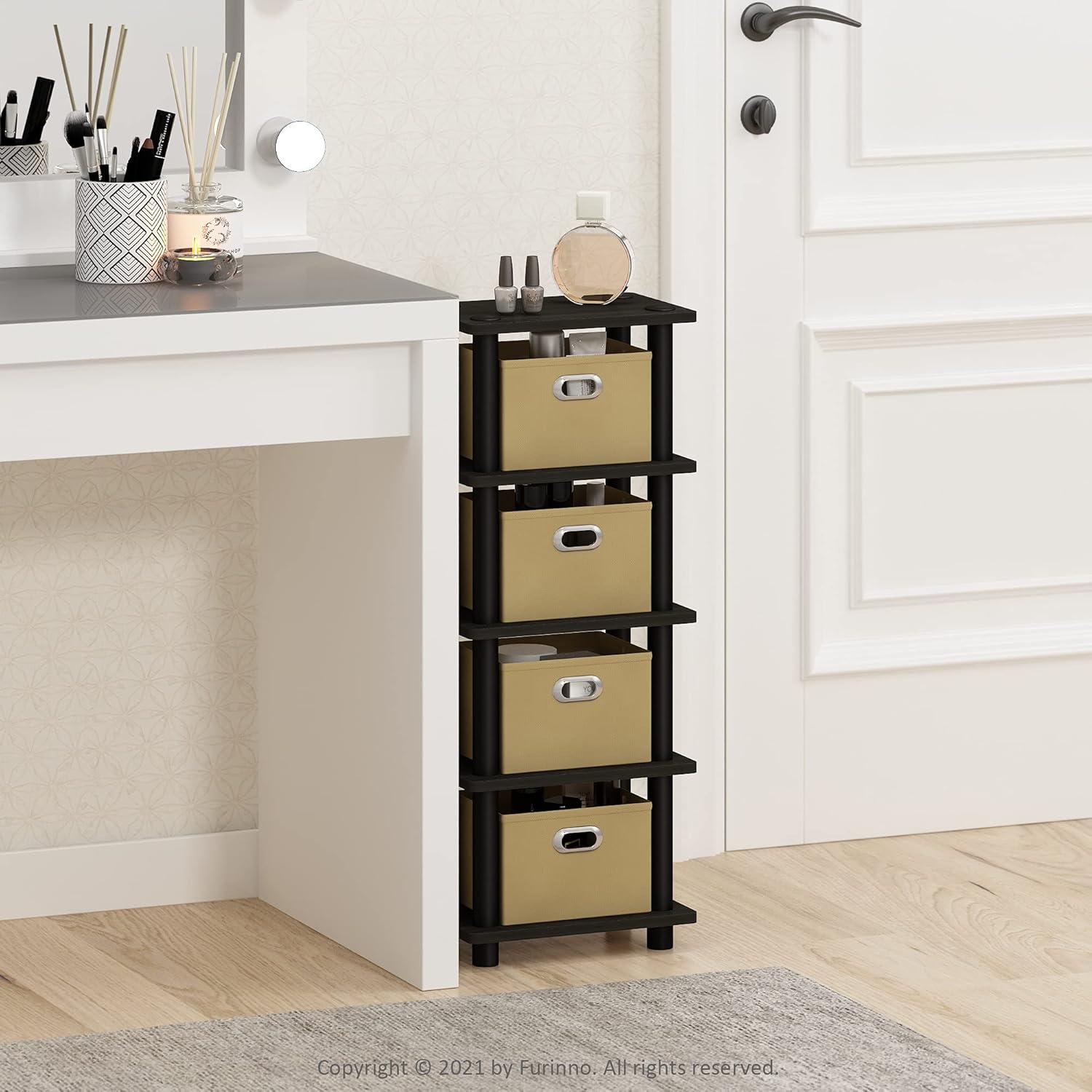 16-Cube Open Storage Shelf, Extra Thick Frame, White, Display & Organization