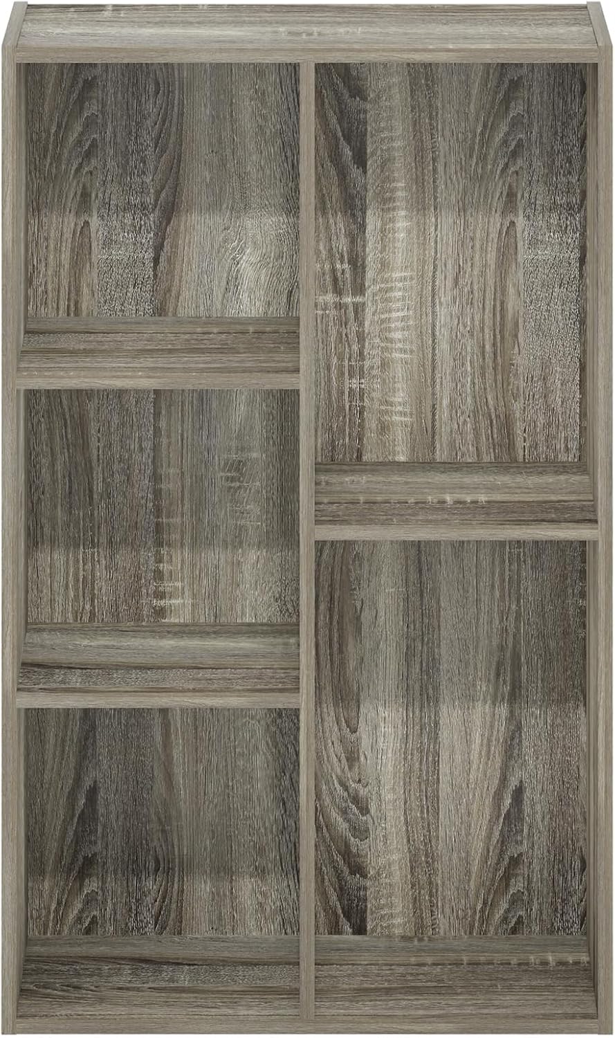 7-Cube Bookshelf, White, Bookcase for Living Room, Bedroom, Home Office