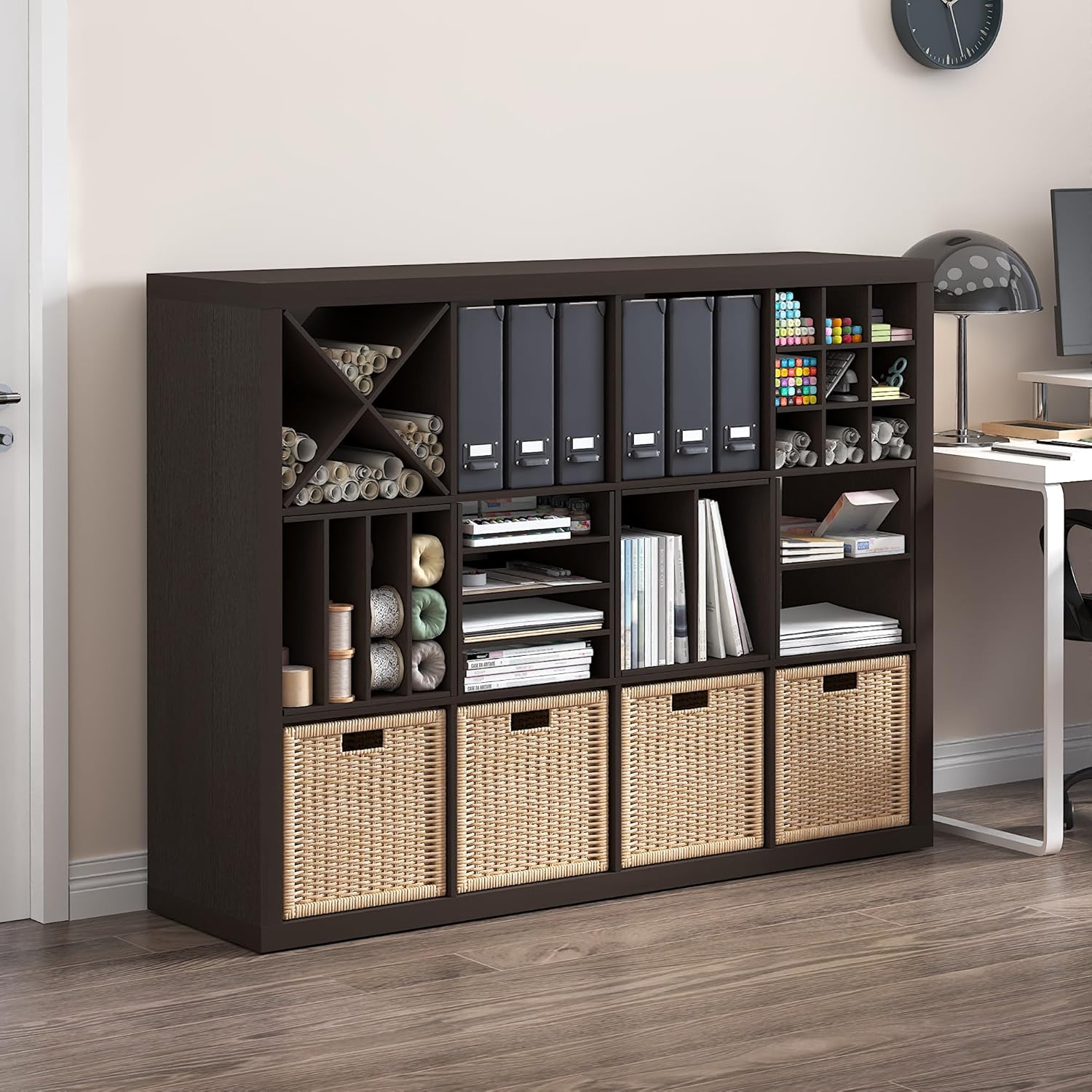 2-Tier Cube Insert Shelf, H-Shelf Organizer, Fits 3x3 Cubes and Kallax, White