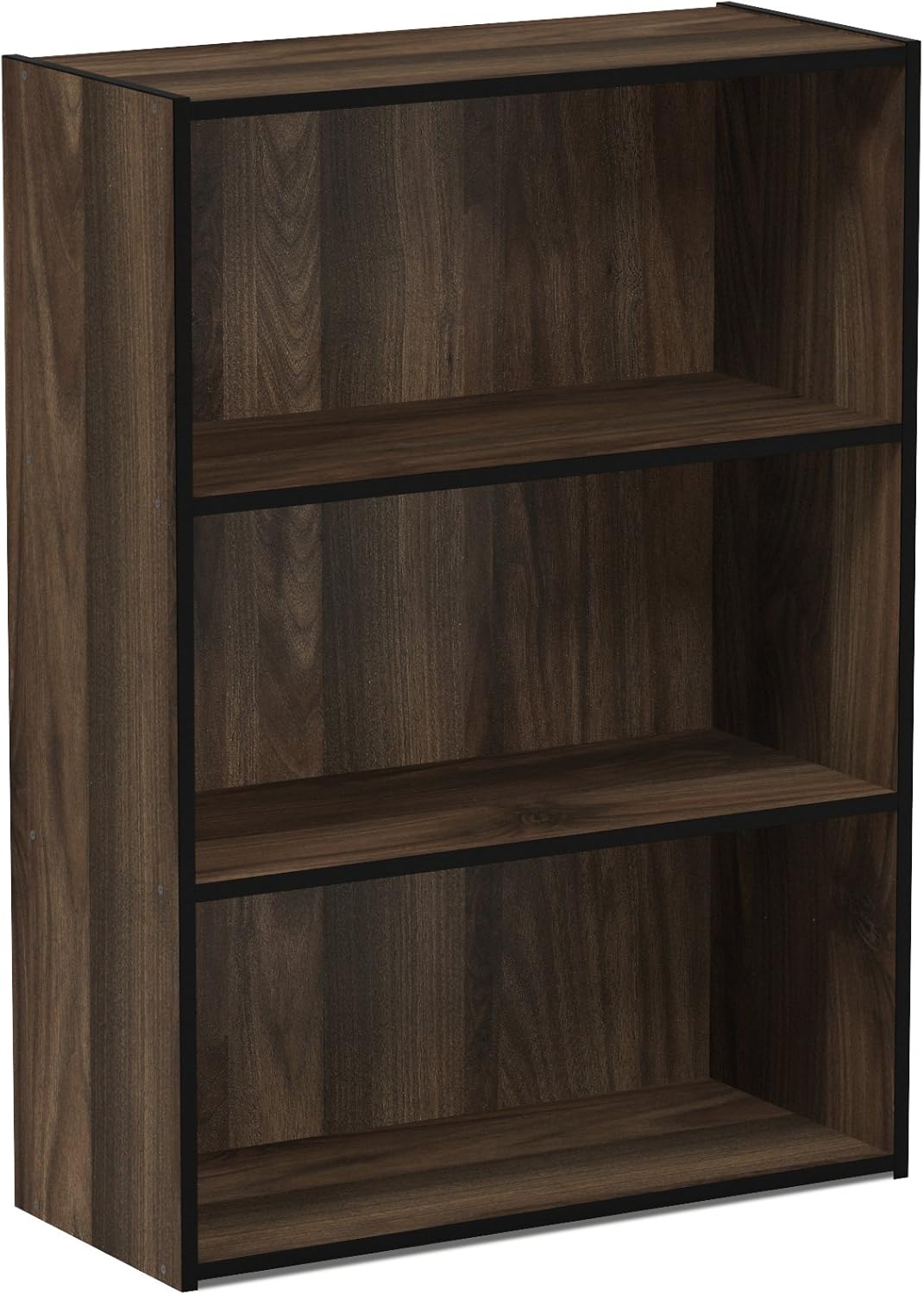 5-Cube Closed Back Bookshelf, Extra Thick Frame, Dark Oak, Storage Organizer