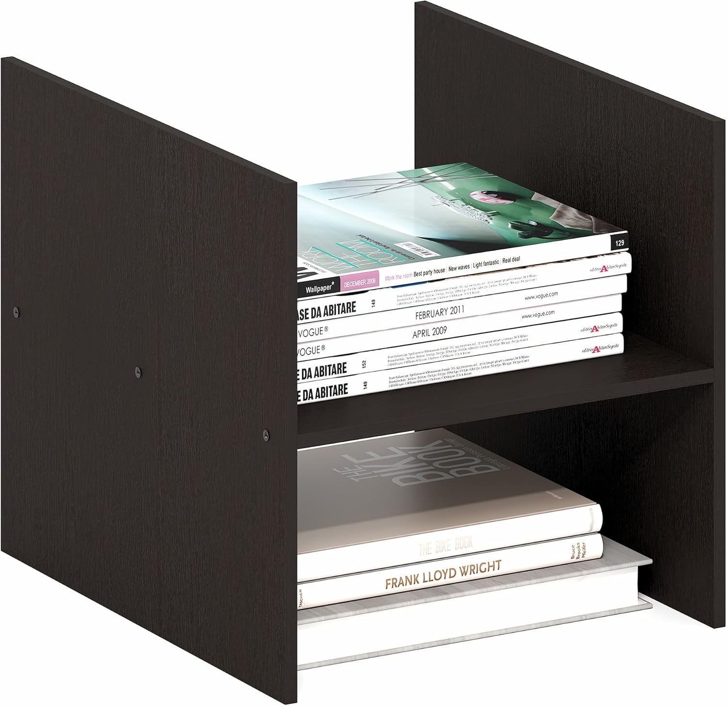 2-Tier Cube Insert Shelf, H-Shelf Organizer, Fits 3x3 Cubes and Kallax, White