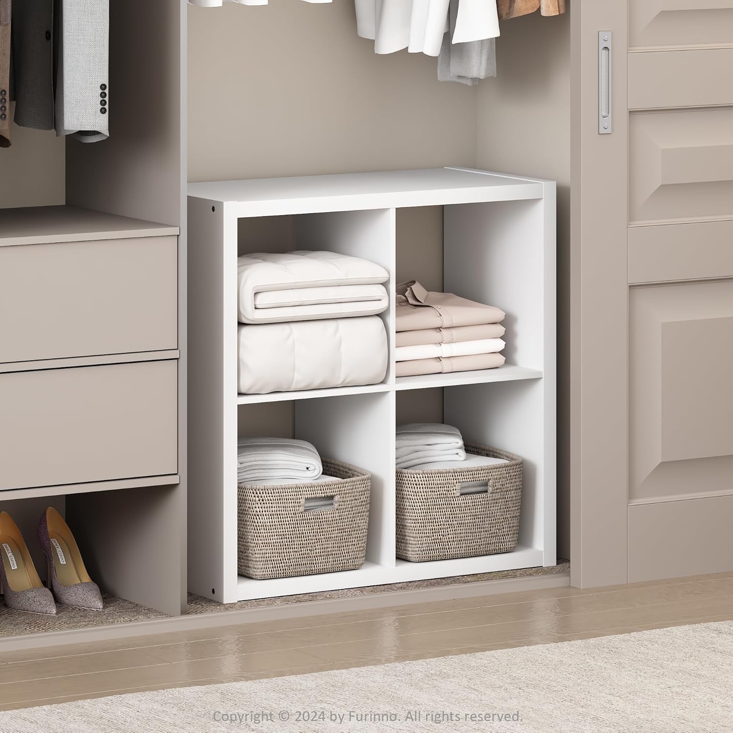 H-Shelf Cube Insert, Fits Extra Thick Cubes, White, Modular Storage Solution