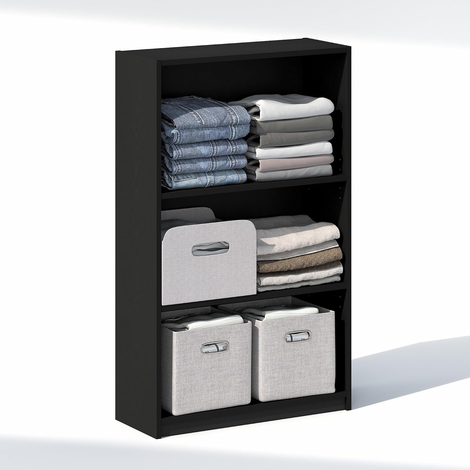 5-Cube Reversible Closet Shelf Organizer, White, Storage for Bedroom or Closet