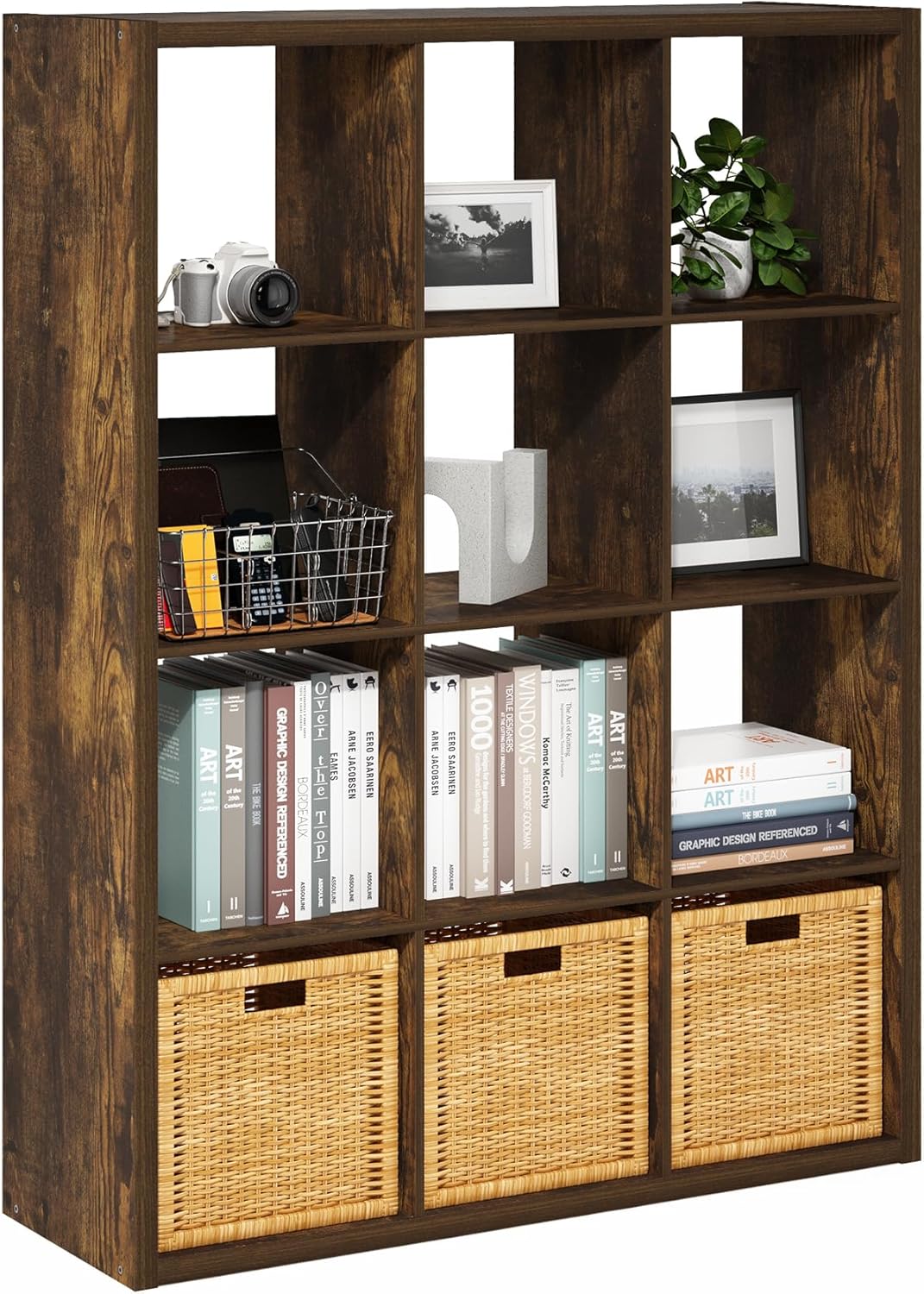 4-Cube Open Back Storage Organizer, White, Multi-Purpose Shelf