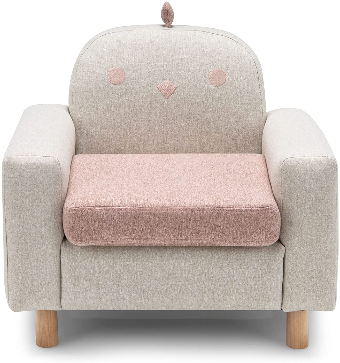 Cartoon Kids Sofa Chair, Solid Wood Frame, Playroom or Kindergarten Armchair