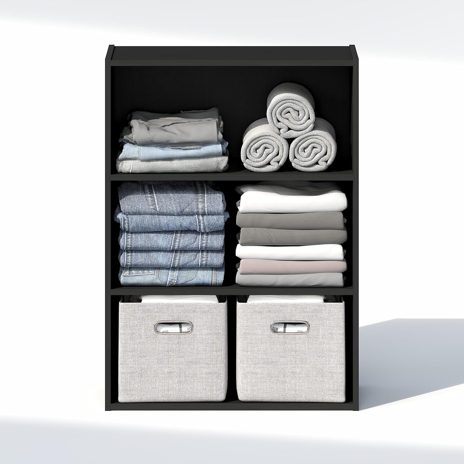 5-Cube Reversible Closet Shelf Organizer, White, Storage for Bedroom or Closet