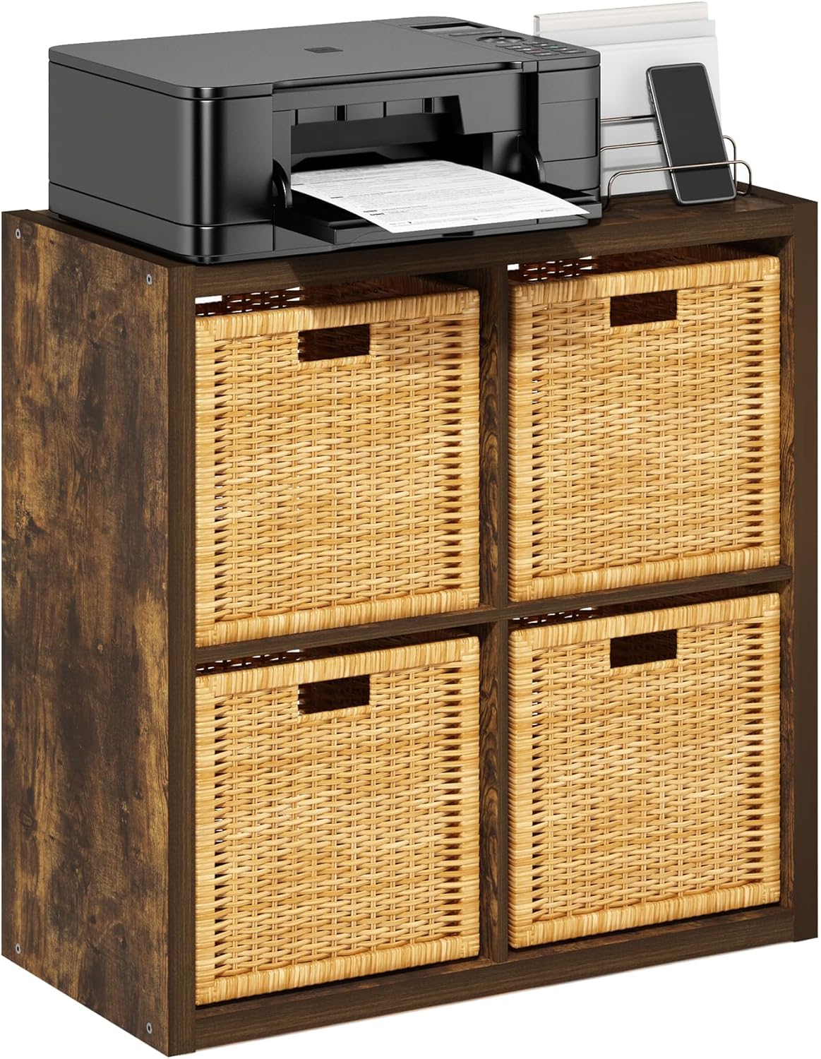 4-Cube Open Back Storage Organizer, White, Multi-Purpose Shelf