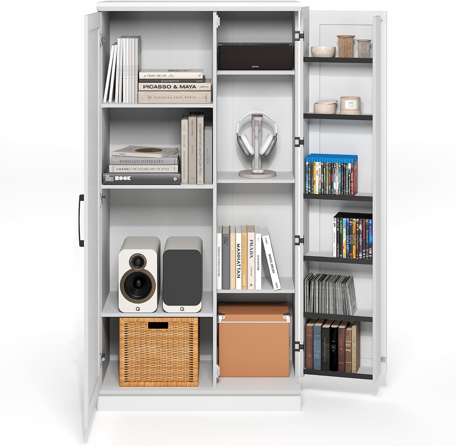 5-Cube Closed Back Bookshelf, Extra Thick Frame, Dark Oak, Storage Organizer