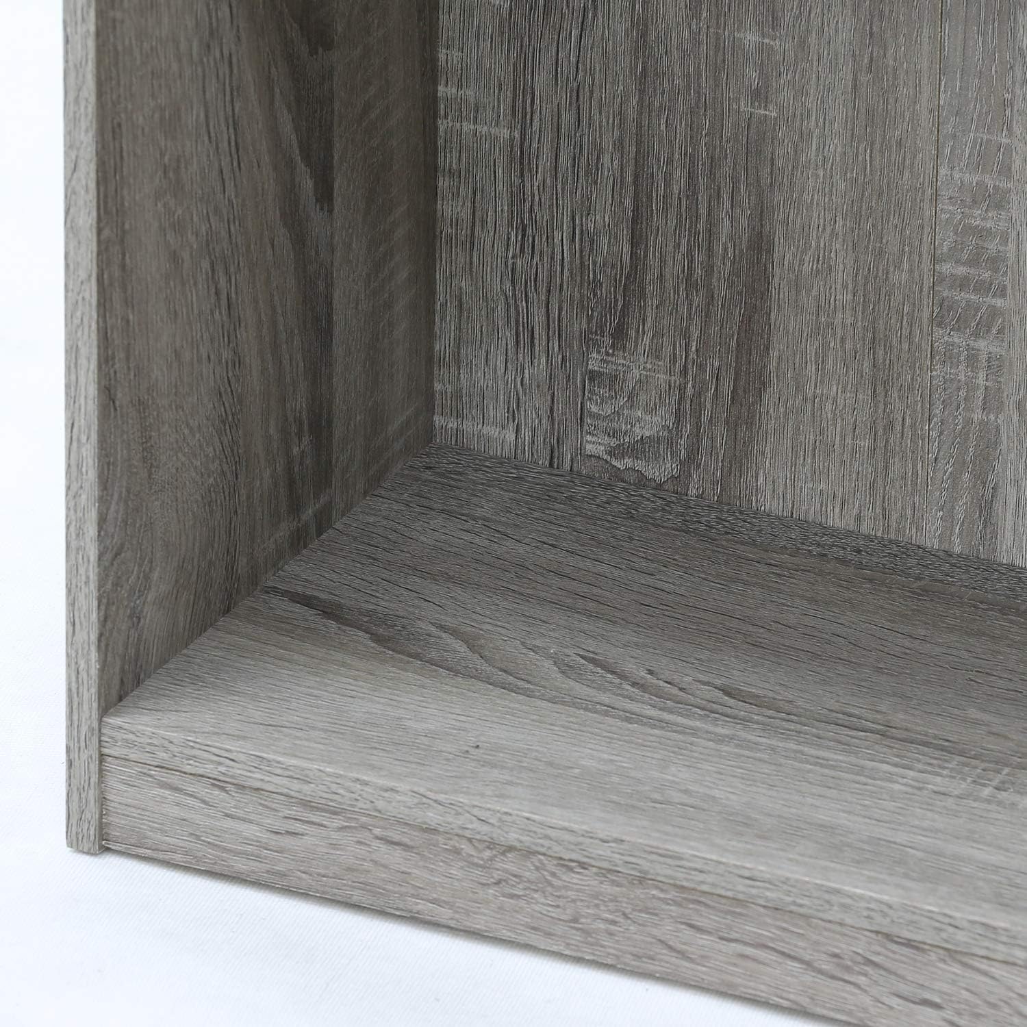 3x2 Cube Storage Bookcase Organizer with Bins, French Oak Grey/Black