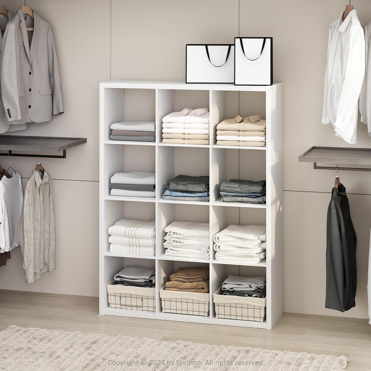 H-Shelf Cube Insert, Fits Extra Thick Cubes, White, Modular Storage Solution