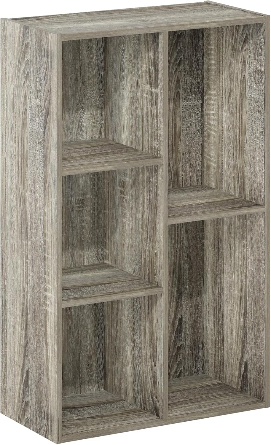 7-Cube Bookshelf, White, Bookcase for Living Room, Bedroom, Home Office