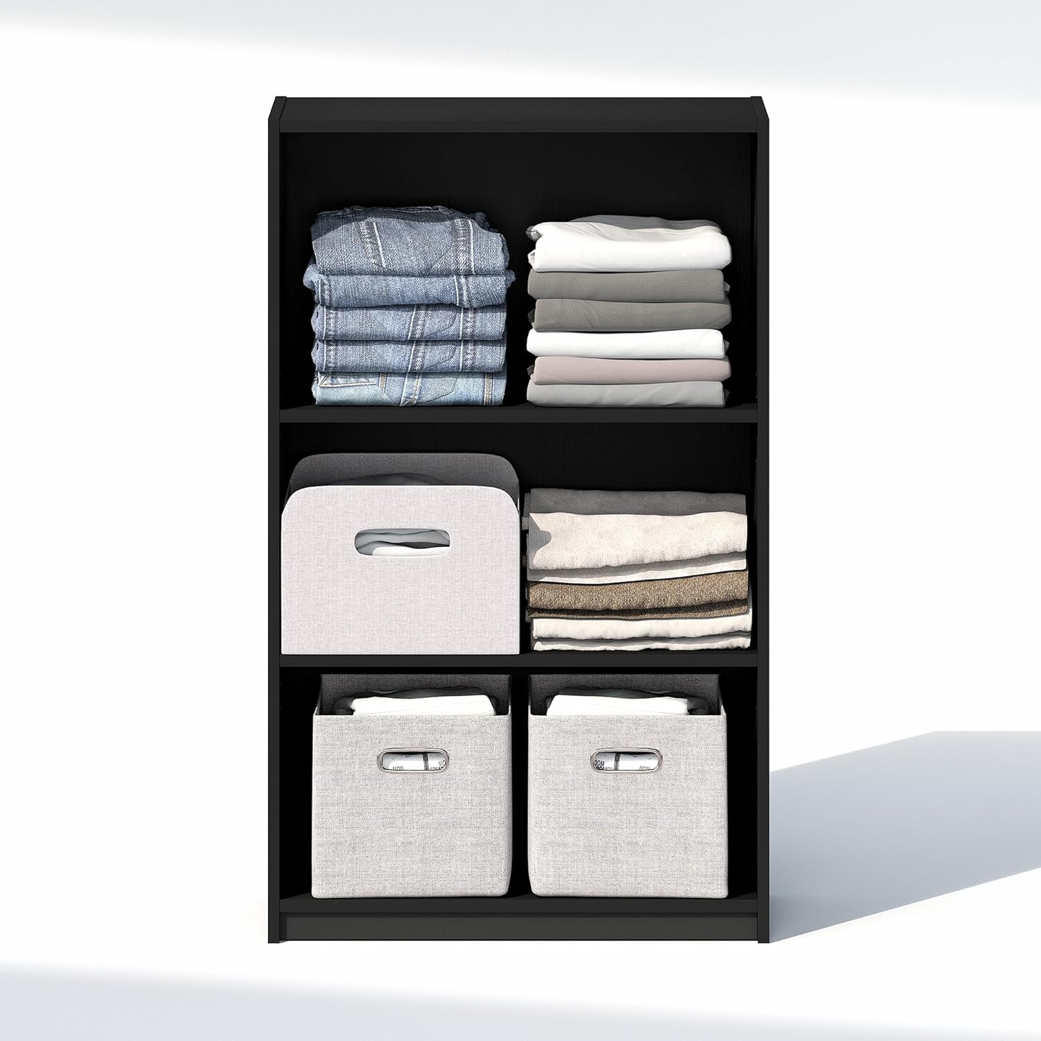 5-Cube Reversible Closet Shelf Organizer, White, Storage for Bedroom or Closet