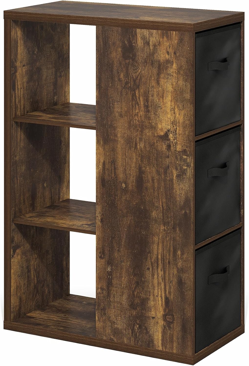 8-Cube Horizontal Bookshelf, White, Cube Storage Organizer for Bedroom & Living Room