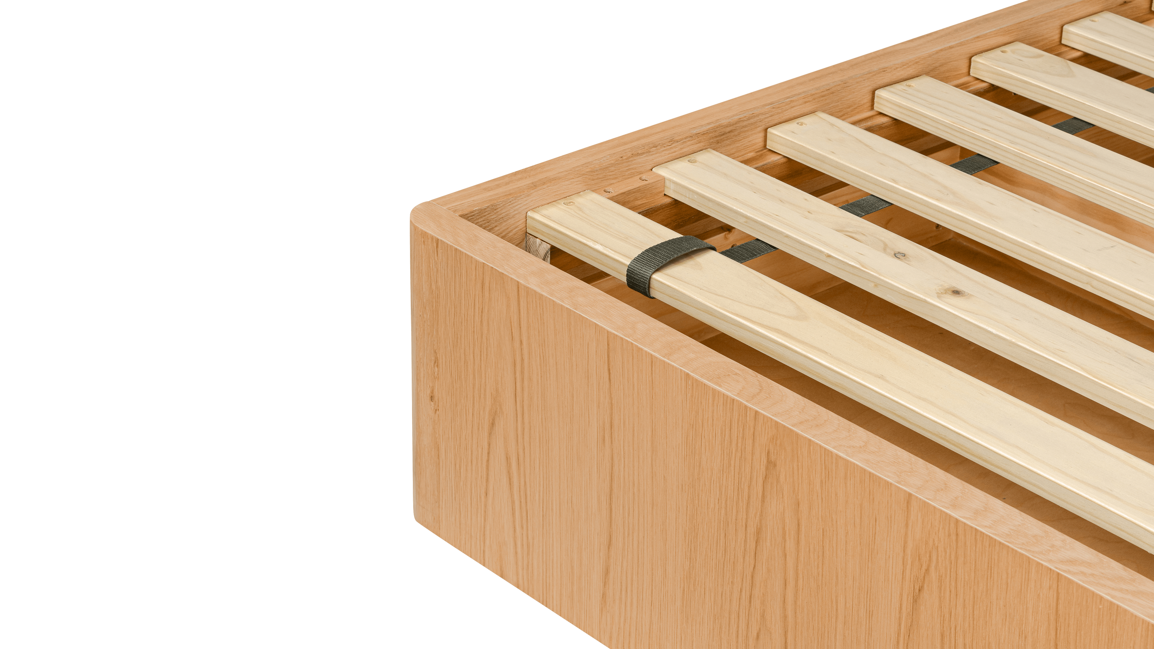 Queen Storage Bed, White Oak, Modern Design