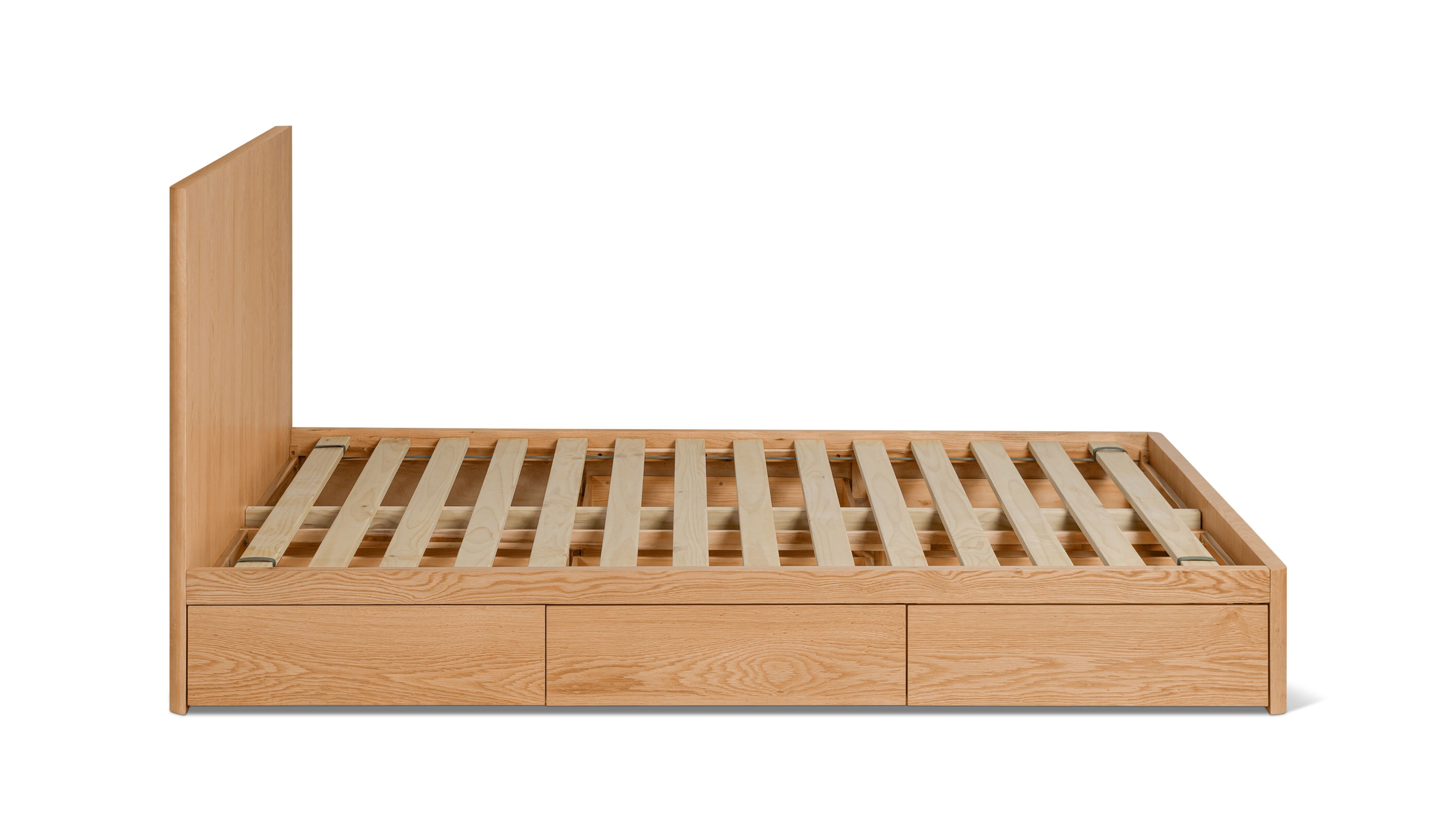 Queen Storage Bed, White Oak, Modern Design