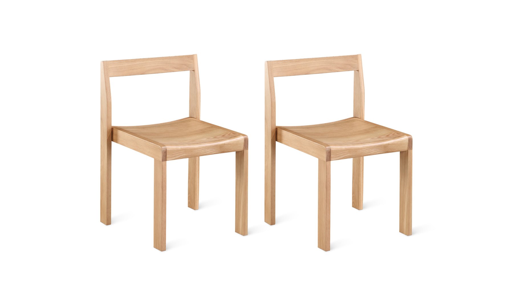 Oak Dining Chair, Set of 2, Modern Minimalist