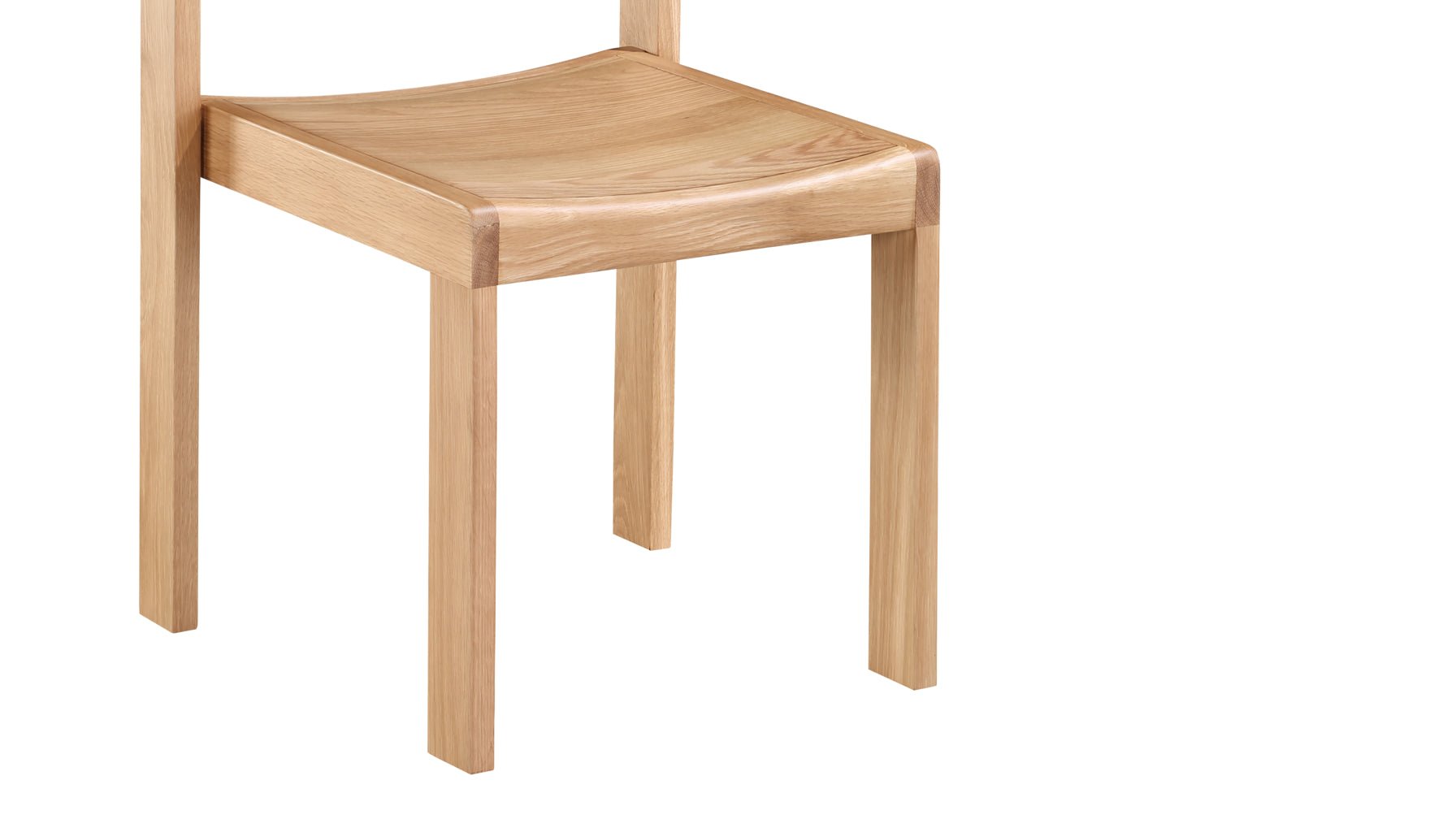 Oak Dining Chair, Set of 2, Modern Minimalist