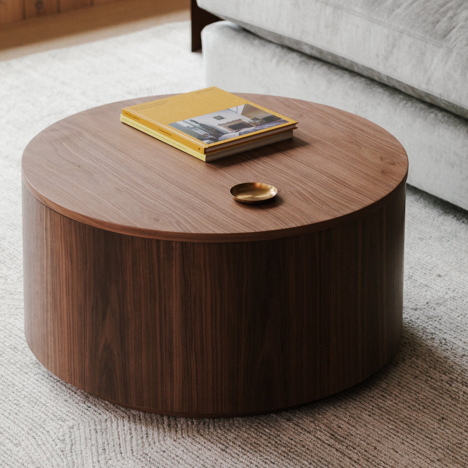 Walnut Storage Coffee Table, Multi-Purpose