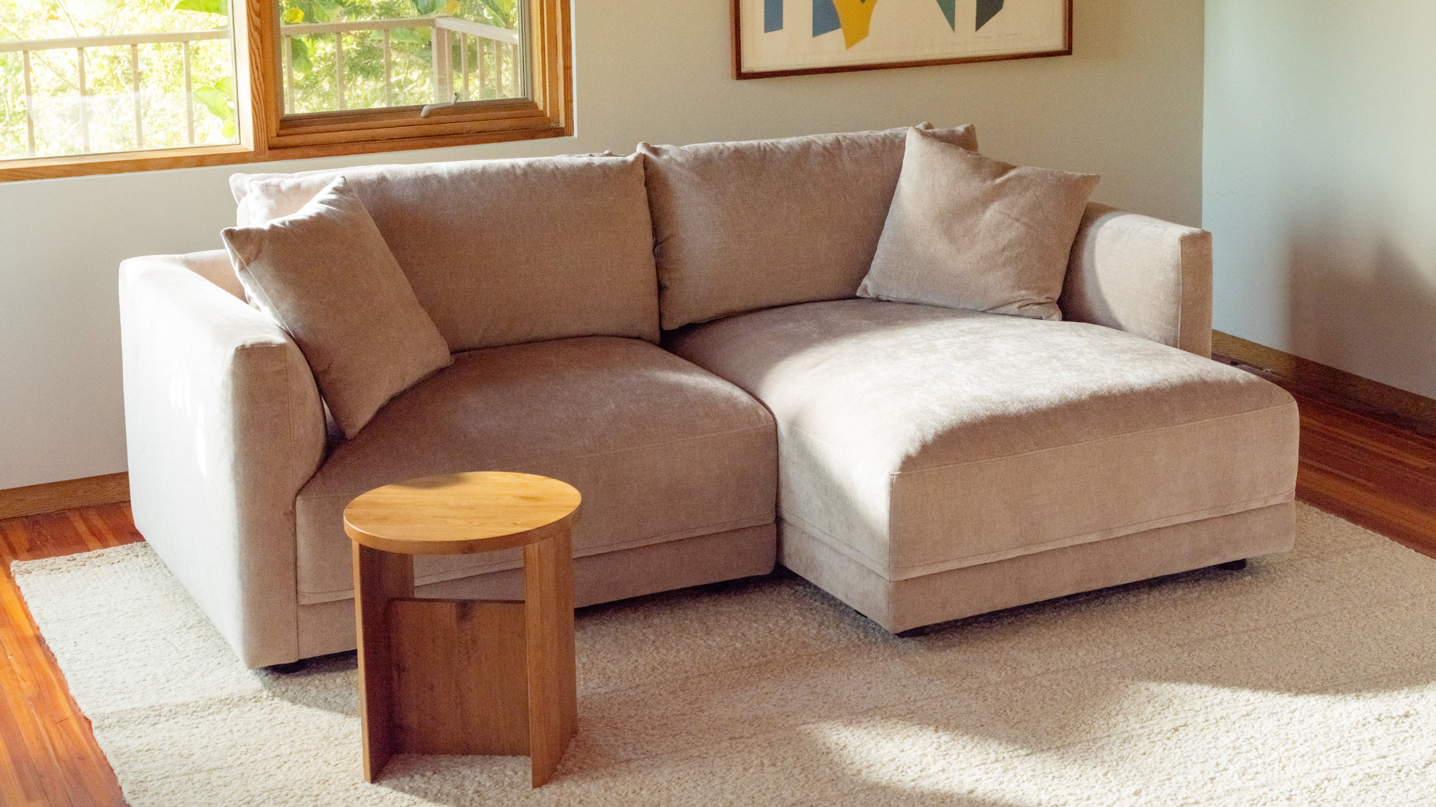 2-Piece Modular Sectional Sofa, Right-Facing, Cashew Fabric