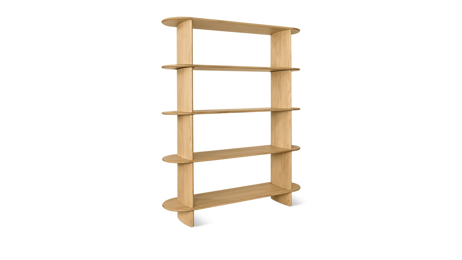 White Oak Bookshelf, 5-Shelf Storage