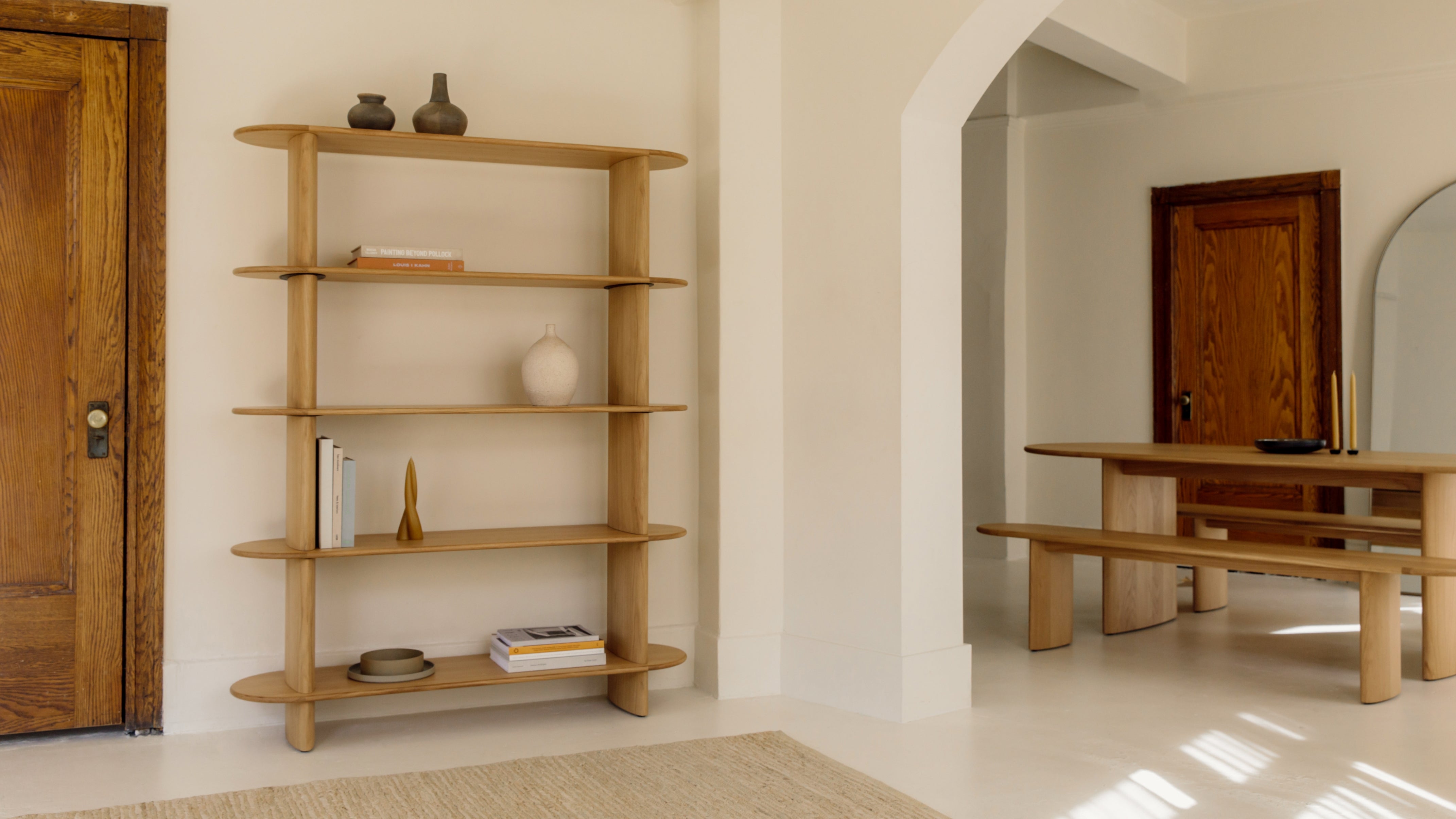 White Oak Bookshelf, 5-Shelf Storage