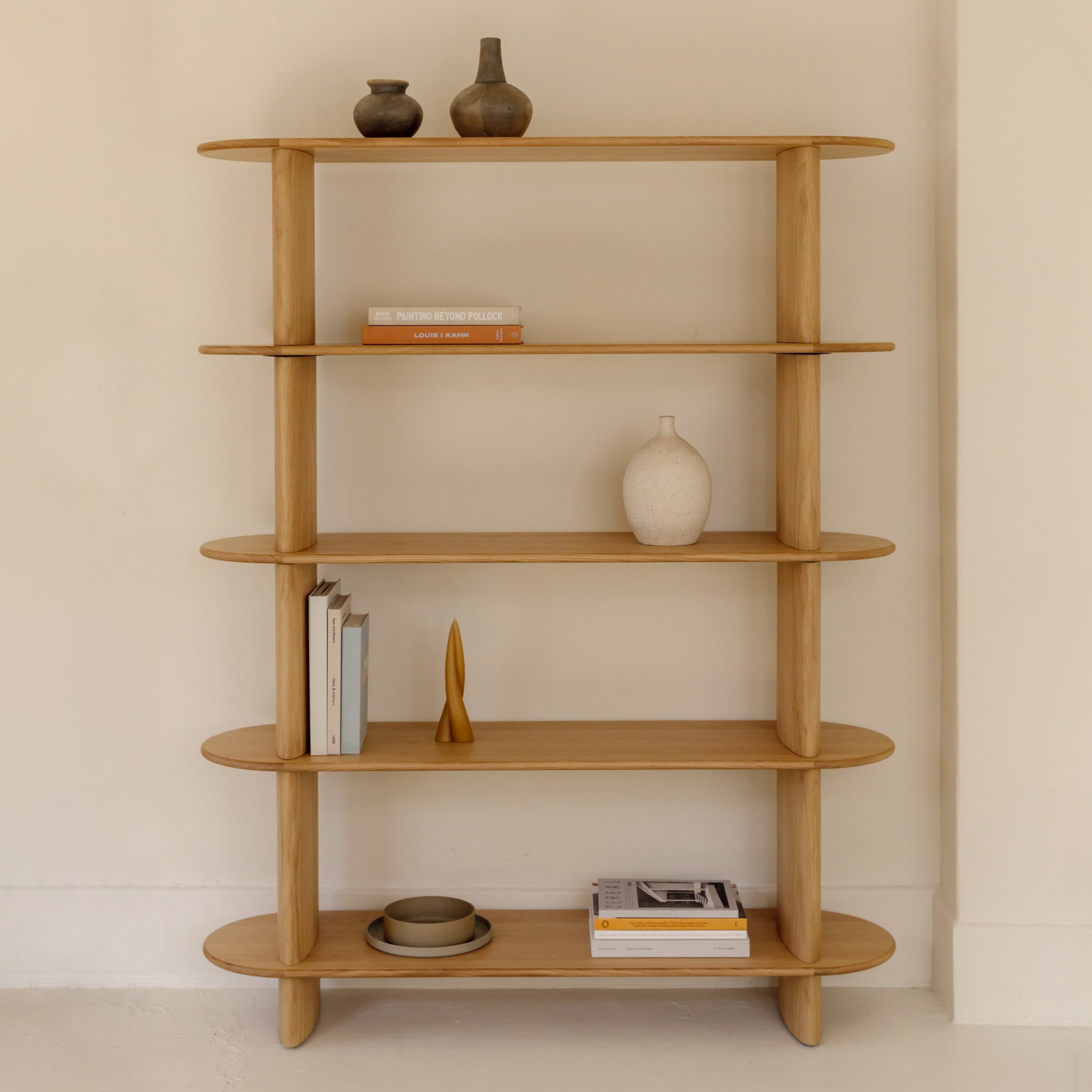White Oak Bookshelf, 5-Shelf Storage