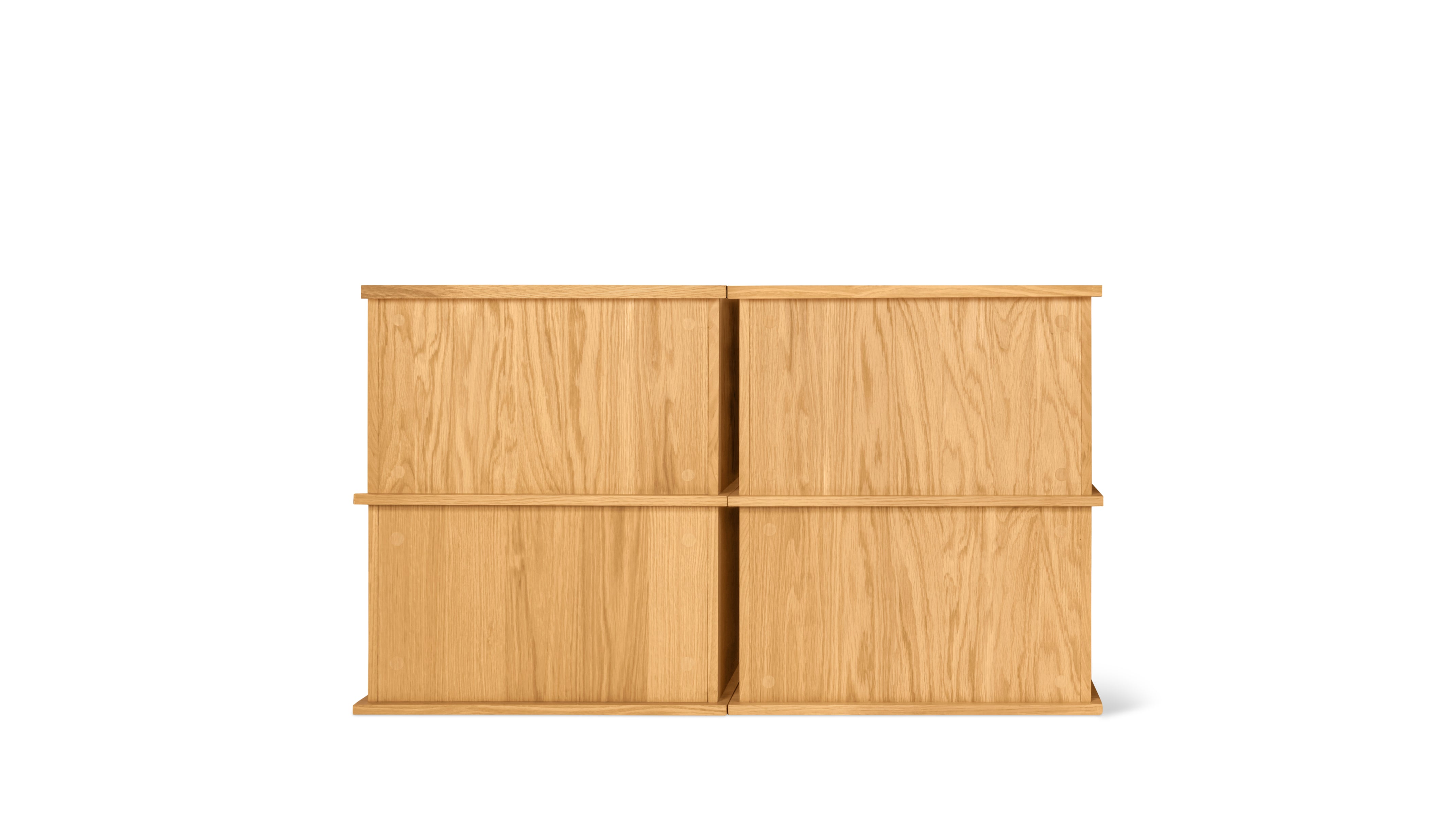 White Oak 4-Piece Storage System, Open and Closed Shelves