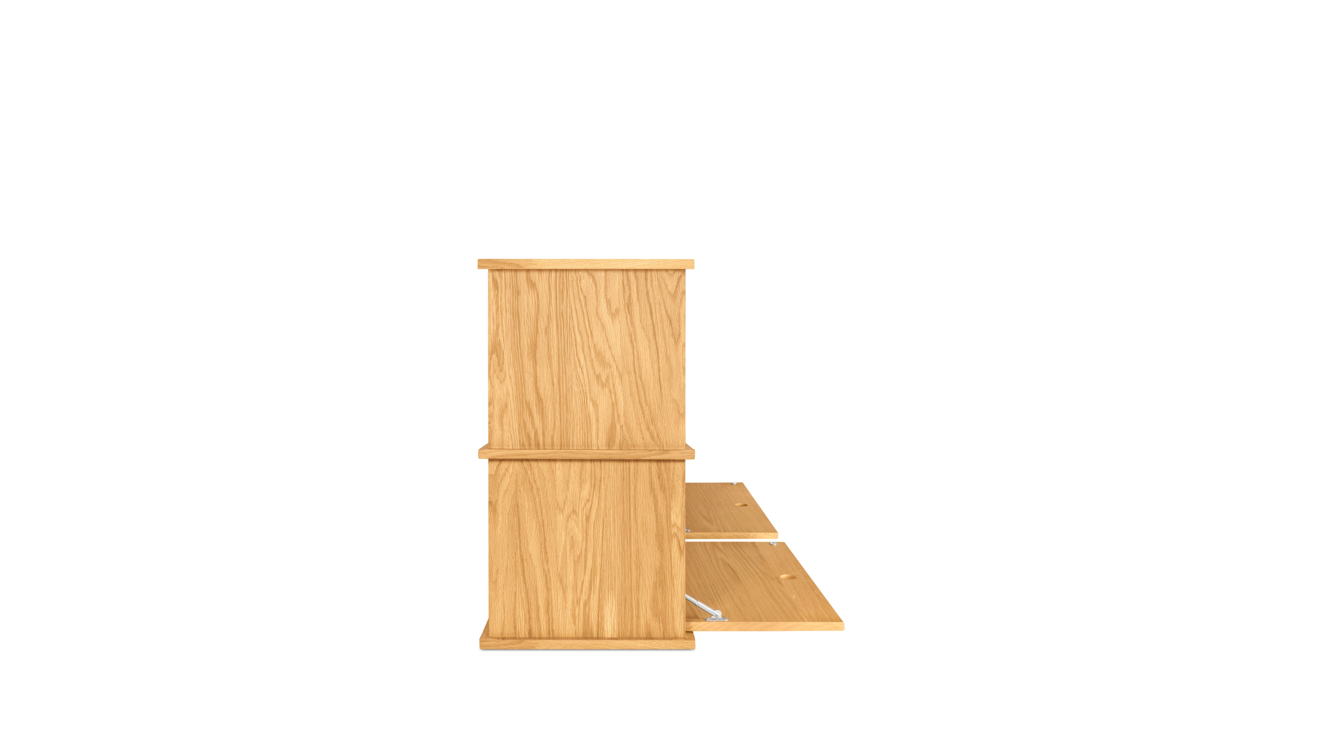 White Oak 4-Piece Storage System, Open and Closed Shelves