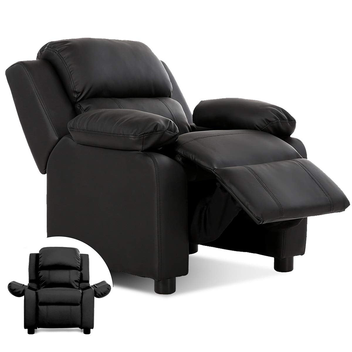 Kids Leather Recliner, Ergonomic Lounge Chair, Adjustable Sofa